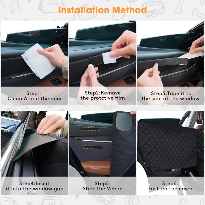 MIXJOY Dog Back Seat Extender - Waterproof Mesh Platform for Cars, Trucks, Suvs - with Storage Pockets and Door Covers (Black),Pet Supplies,Fathersdaygifts