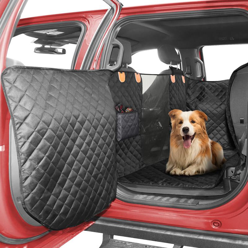 MIXJOY Dog Back Seat Extender - Waterproof Mesh Platform for Cars, Trucks, Suvs - with Storage Pockets and Door Covers (Black),Pet Supplies,Fathersdaygifts