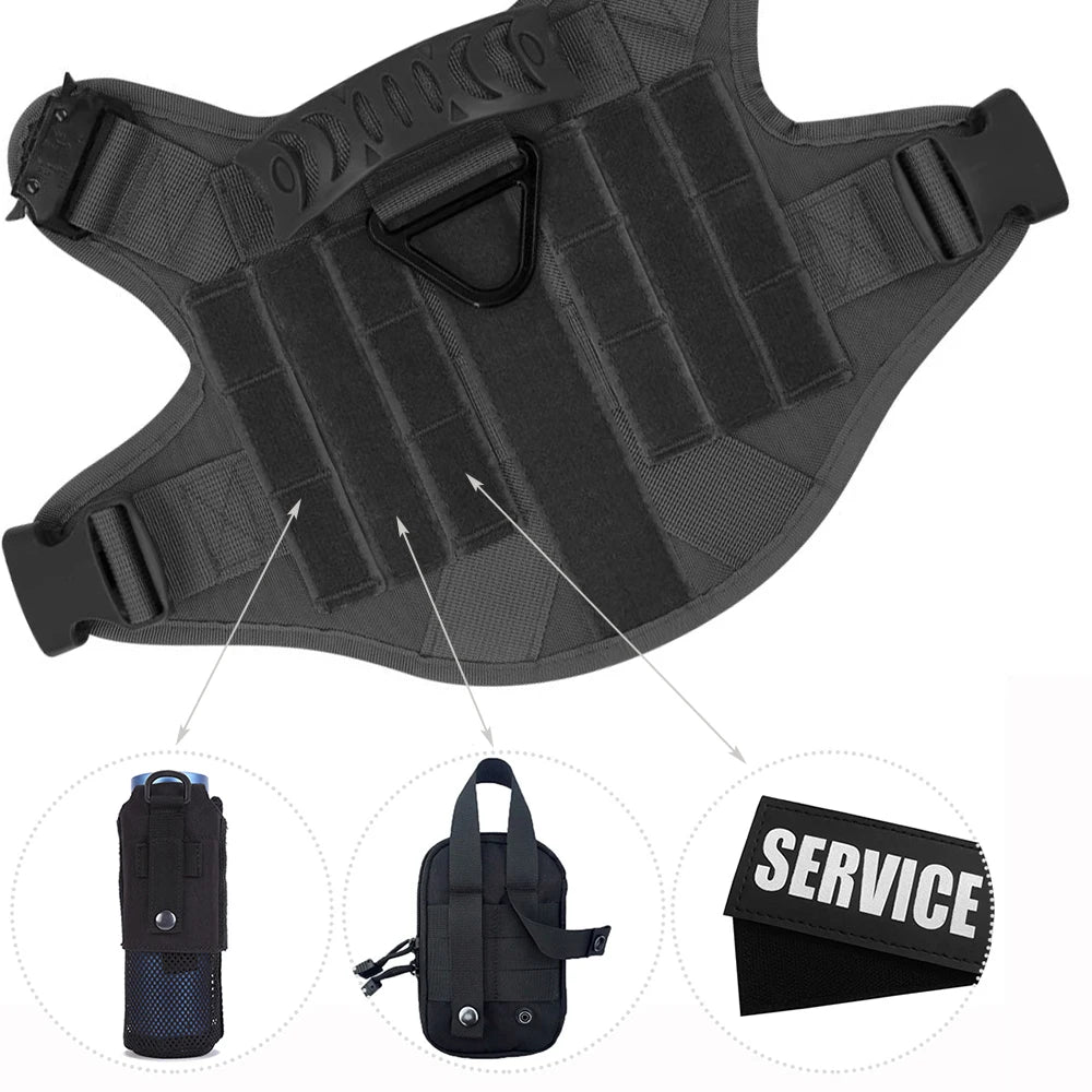 Large Dog Harness Collar Leash Bags Pet German Shepherd Training Walking Vest Dog Harnesses for Medium Large Dogs Accessories