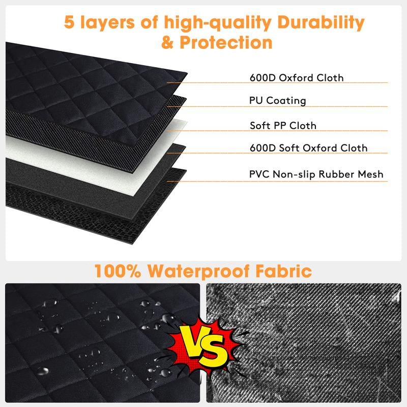 MIXJOY Dog Back Seat Extender - Waterproof Mesh Platform for Cars, Trucks, Suvs - with Storage Pockets and Door Covers (Black),Pet Supplies,Fathersdaygifts