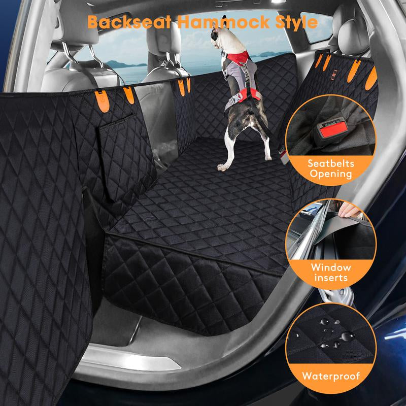 MIXJOY Dog Back Seat Extender - Waterproof Mesh Platform for Cars, Trucks, Suvs - with Storage Pockets and Door Covers (Black),Pet Supplies,Fathersdaygifts