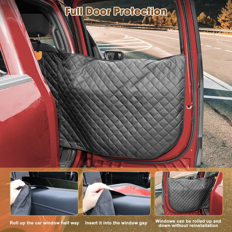 MIXJOY Dog Back Seat Extender - Waterproof Mesh Platform for Cars, Trucks, Suvs - with Storage Pockets and Door Covers (Black),Pet Supplies,Fathersdaygifts