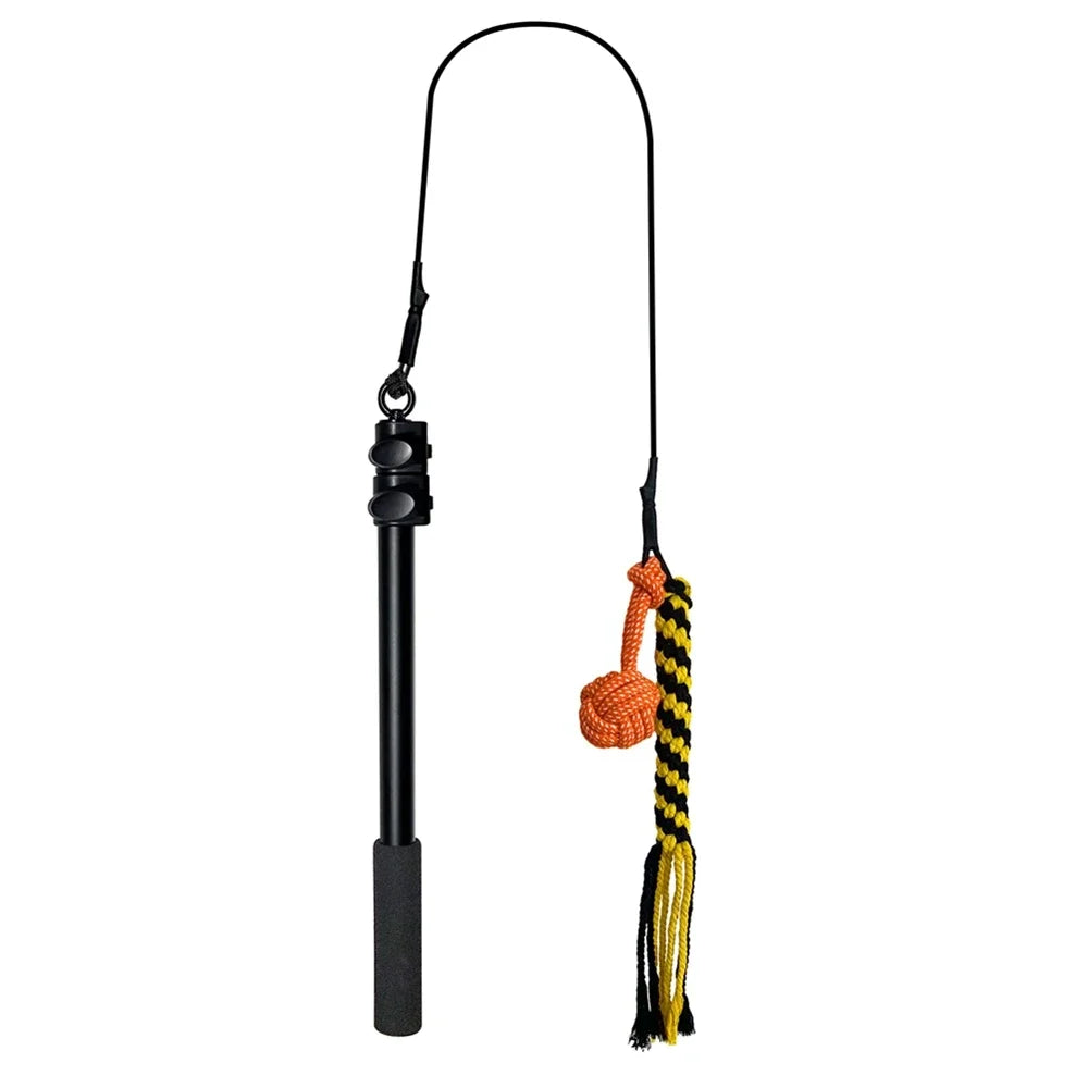 Retractable Pole Dog Chew Toy Pet Black Plush Toys Bite-Resistant Flirt Pole for Dogs Teaser Wand with Plush Refill Dog Toy