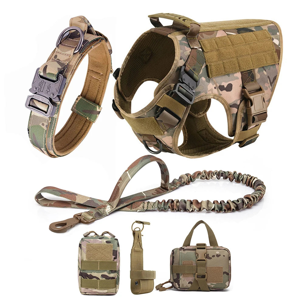 Large Dog Harness Collar Leash Bags Pet German Shepherd Training Walking Vest Dog Harnesses for Medium Large Dogs Accessories