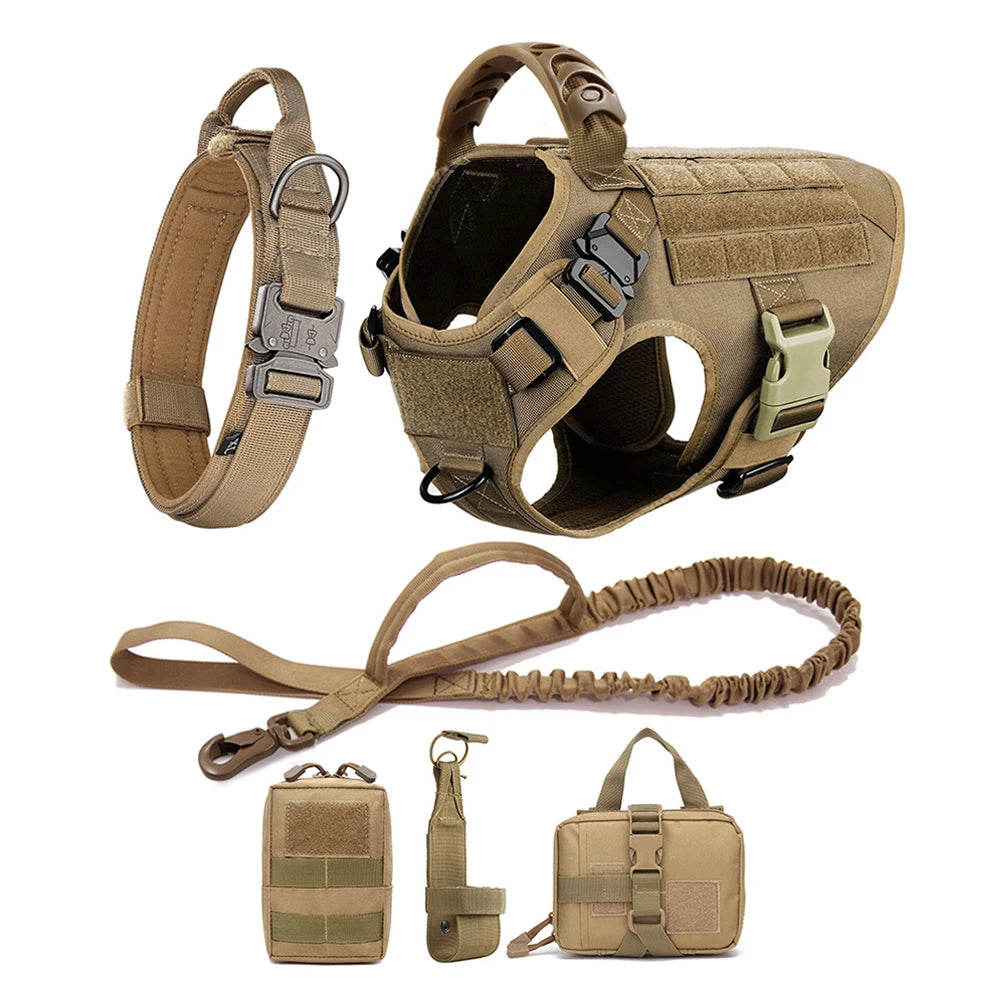 Large Dog Harness Collar Leash Bags Pet German Shepherd Training Walking Vest Dog Harnesses for Medium Large Dogs Accessories
