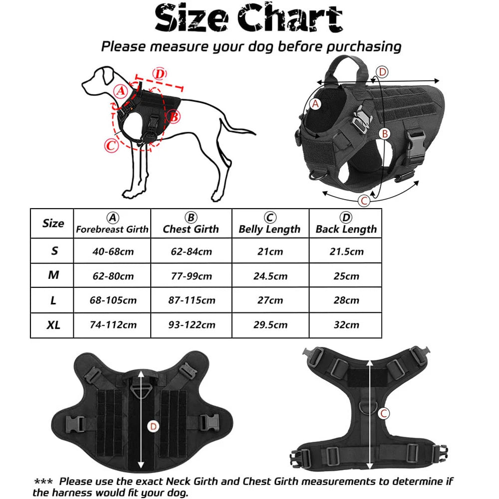Large Dog Harness Collar Leash Bags Pet German Shepherd Training Walking Vest Dog Harnesses for Medium Large Dogs Accessories