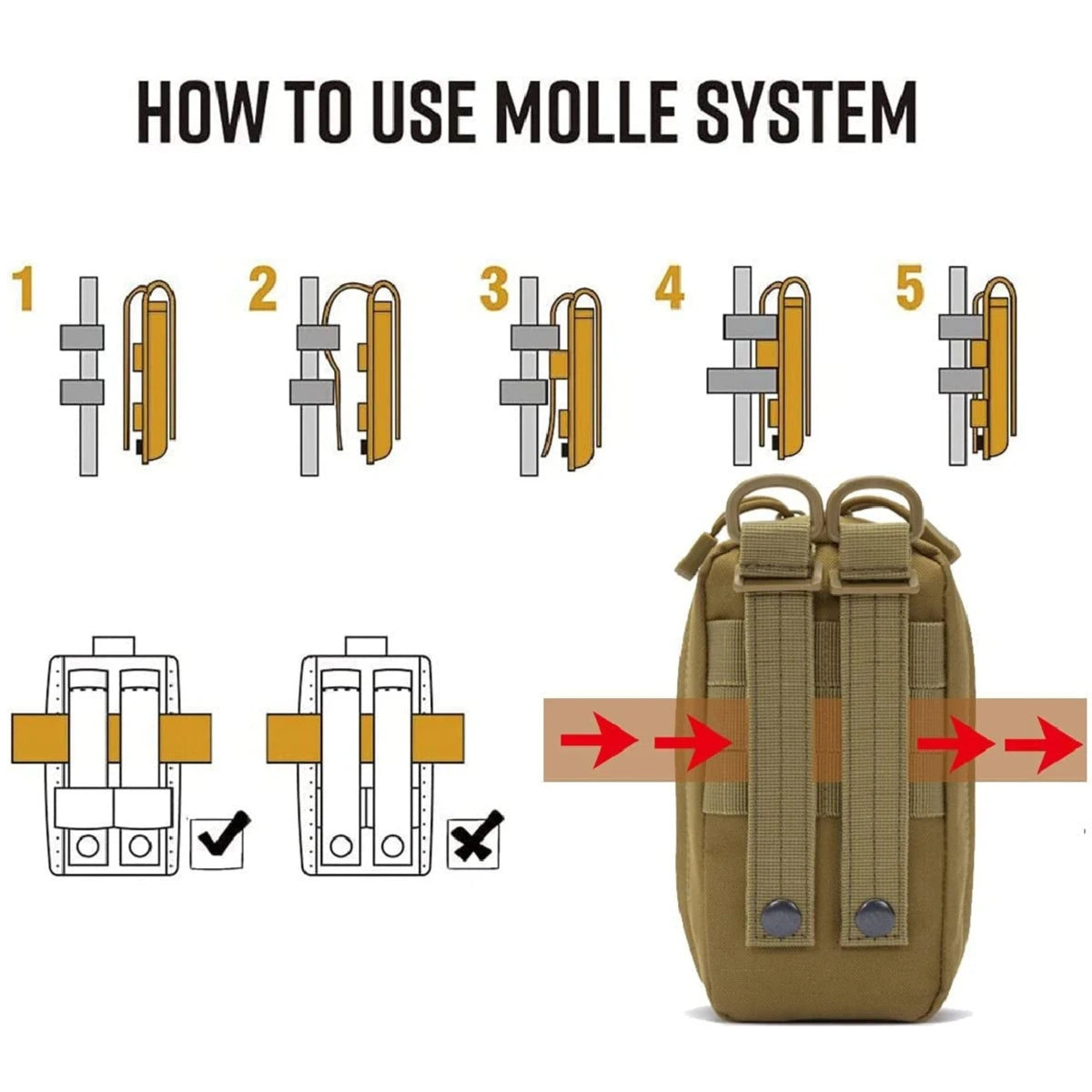 8Pcs IFAK Tactical Molle Pouch Survival First Aid Kit for Emergency Rescue Outdoor Camping Hiking Sports Portable
