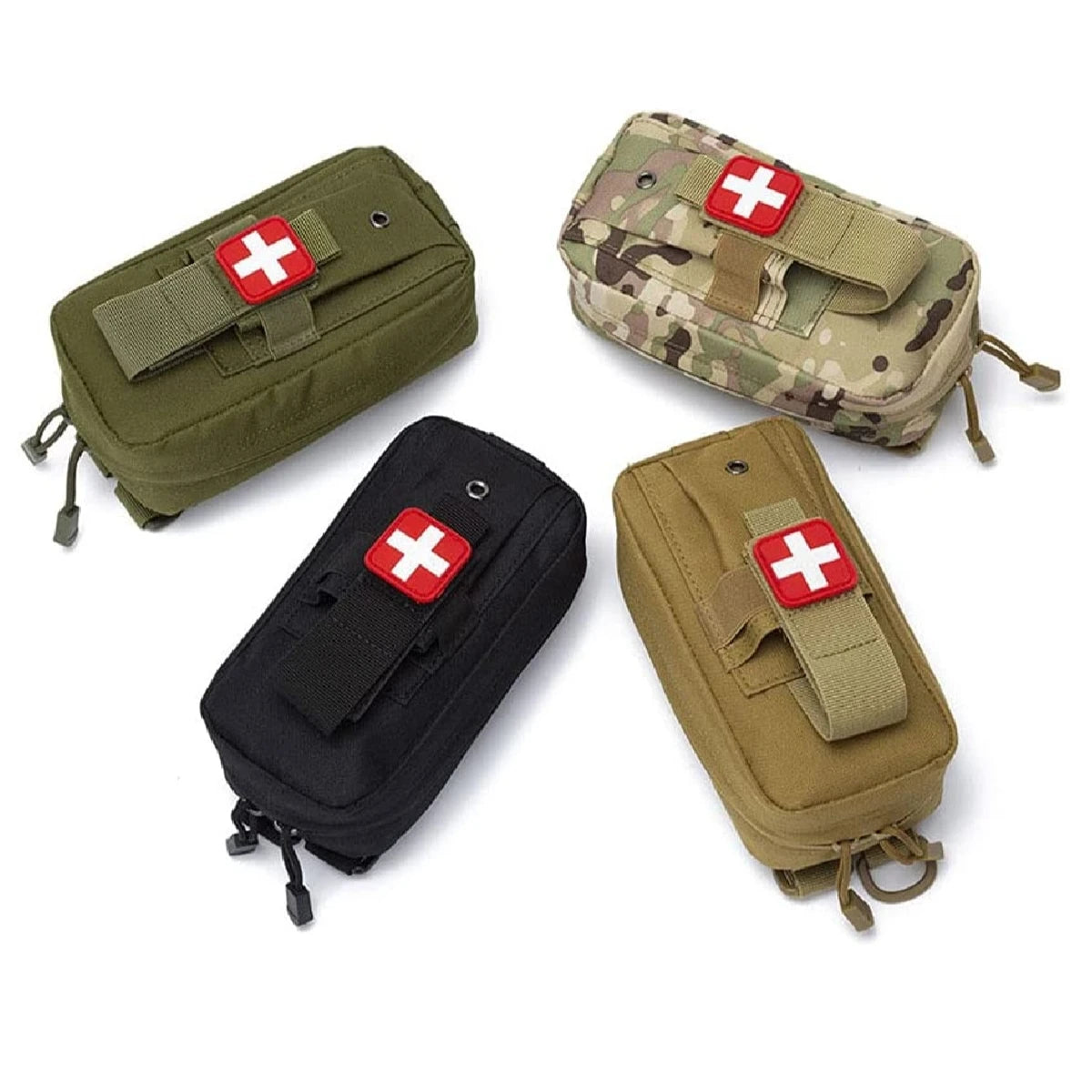 8Pcs IFAK Tactical Molle Pouch Survival First Aid Kit for Emergency Rescue Outdoor Camping Hiking Sports Portable