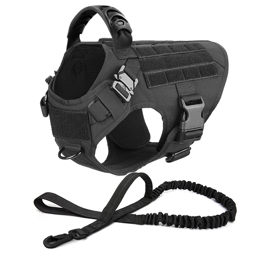 Large Dog Harness Collar Leash Bags Pet German Shepherd Training Walking Vest Dog Harnesses for Medium Large Dogs Accessories