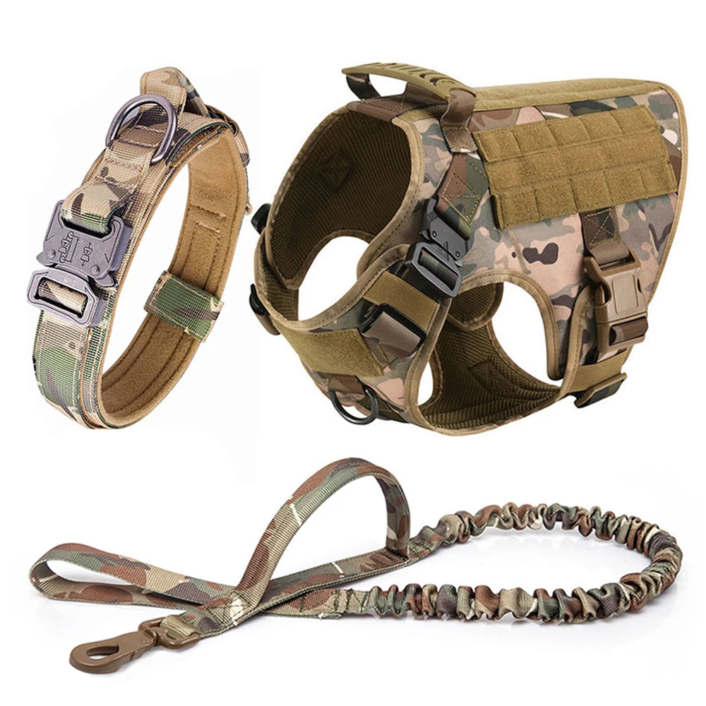 Large Dog Harness Collar Leash Bags Pet German Shepherd Training Walking Vest Dog Harnesses for Medium Large Dogs Accessories