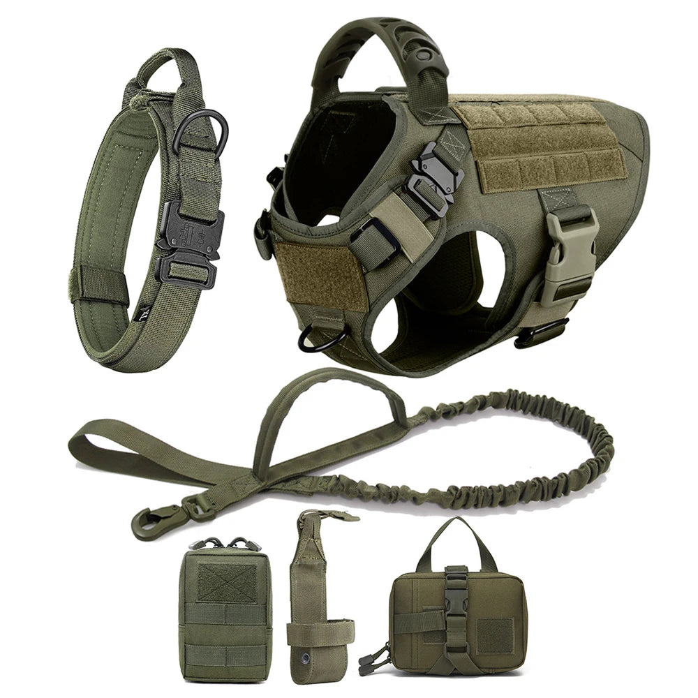 Large Dog Harness Collar Leash Bags Pet German Shepherd Training Walking Vest Dog Harnesses for Medium Large Dogs Accessories